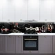 Наклейка на кухонный фартук 65 х 250 см, фотопечать с защитной ламинацией, белые цветы с кубиками льда(БП-13-ed2328) - изображение 6