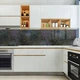 Наклейка на кухонный фартук 65 х 250 см, фотопечать с защитной ламинацией, капли дождя на темной текстуре(БП-13-tx368) - изображение 5