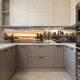 Наклейка на кухонный фартук 60 х 200 см, фотопечать с защитной ламинацией, вечерний город на фоне заката(БП-11-ar114) - изображение 8