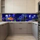 Наклейка на кухонный фартук 60 х 300 см, фотопечать с защитной ламинацией, неоновый подводный мир(БП-14-an4477) - изображение 8