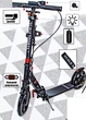 Детский самокат Scale Sports SS-12 + фонарик + звоночек + ремень + подстаканник. Дисковый тормоз. Черный цвет - изображение 1