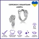 Сережки з фіанітами у формі змії Срібло 925 Мері - зображення 2