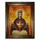 Ікона "Пресвята Богородиця Невипивана Чаша" бурштинова 15х20 - зображення 1