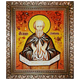 Икона "Святой Алипий Столпник (Адрианопольский)" янтарная 30х40 - изображение 2