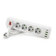 Мережевий фільтр Voltronic F24U-White 2 м, 4 розетки, 10А - зображення 1