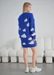 Жіноча В'язана Кофта-сукня Стаф Синя З Хмаринками Оверсайз Staff Cloud Oversize XS-S (317755) - зображення 3