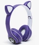 Дитячі навушники з котячими вушками Cat MZ-023 Bluetooth RGB підсвічування FM microSD Темно синій - зображення 2