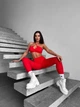 Спортивний костюм «Brazilian» (топ з чашками та легінси з пуш-ап ефектом), червоного кольору, розмір L - зображення 7