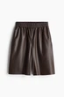 Шорти з еко-шкіри H&M 271232134 XS Темно-коричневий - изображение 5
