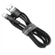 Зарядний кабель Baseus Cafule Lightning 1.5A 2M Gray/Black (CALKLF-CG1) - зображення 2