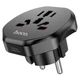 Перехідник мережевий Hoco AC6 Unimpeded Universal Conversion Plug (EU) Black - зображення 2