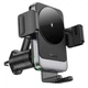 Тримач для мобільного з БЗП HOCO HW13 Speed ​​Wireless Fast Charging Car Holder (Air Outlet) Black Metal Gray - зображення 3