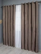 Комплект штор на люверсах VR-Textil Оксамит № 1655ш Какао 150х280 см 2 шт (37-0227) - изображение 4