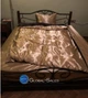 Атласное Чёрно-золотое полуторное постельное белье Moka Textile 145*210 - изображение 2