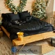 Сатиновое Гладкое Полуторное Черное постельное белье Calipso 160*220см - изображение 1