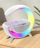 Настольная смарт лампа ночник G-smart BT-3401 RGB Rainbow Light-Wireless с Bluetooth колонкой беспроводная зарядка FM радио белый - изображение 4
