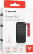 SSD диск Verbatim Pocket SSD 2ТВ USB 3.2 Gen 2 Type-C Black-Red (0023942321965) External - изображение 4