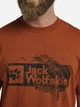 Футболка хлопковая длинная мужская Jack Wolfskin Brand T M A64116-3330 XL Оранжевая (4064886461450) - изображение 3