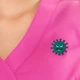Значок (пин) BROCHE брошь бижутерия Медицина Вирус зелёный BRGV114800 - изображение 5