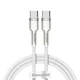 Кабель с поддержкой быстрой зарядки BASEUS Type-C to Type-C Cafule Series Metal |2m, 5A, 100W, PD| (CATJK-D02) white - изображение 1