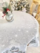 Скатертина кругла гобеленова новорічна "Зима" (з мікрофіброю) Ø160 (WINTER-160D) - зображення 2