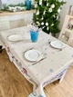 Скатертина новорічна гобеленова "Сніговики-витівники" (срібний люрекс) 137x137 (RUNNER1062-137) - зображення 4