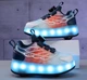 Роликовые кроссовки с LED подсветкой на 4-х колесах (DL129) Р.37(23.8см) - изображение 4
