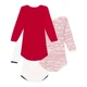 Набор хлопковых боди Petit Bateau с длинными рукавами белый с красным 3 шт (18м/81 см) - изображение 2
