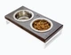 Миски на підставці Harley and Cho Lunch Bar Brown wood + White S 36x18x7cm / Миски по 0,45л Коричневий + білий (HC-003300046) - зображення 1