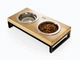 Миски на підставці Harley and Cho Lunch Bar Natural wood + Black S 36x18x7cm / Миски по 0,45л Натуральний + чорний (HC-003300002) - зображення 1