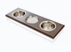 Три миски на подставке Harley and Cho Lunch Bar Brown wood + White S 54x18x7cm / Миски по 0,45л Коричневый + белый (HC-003300093) - изображение 2
