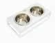 Миски на підставці Harley and Cho Lunch Bar White wood + White M 42x21x10cm / Миски по 0,75л Білий + білий (HC-003300077) - зображення 2