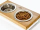 Миски на підставці Harley and Cho Lunch Bar Natural wood + White S 36x18x7cm / Миски по 0,45л Натуральний + білий (HC-003300017) - зображення 2