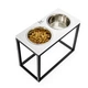 Миски на подставке Harley and Cho Dinner White wood + Black XL20 52x26x20cm высота/ Миски 1,8л / Диаметр 20 см Белый + черный (HC-003300069) - изображение 2