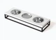 Три миски на підставці Harley and Cho Lunch Bar White wood + Black S 54x18x7cm / Миски по 0,45л Білий + чорний (HC-003102800) - зображення 1