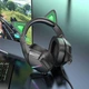 Наушники накладные Borofone BO106 игровые с ушками и LED подсветкой, USB, 3.5 мм, elf cat, Black - изображение 5