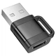 Адаптер HOCO UA31D USB male to Type-C female USB2.0 adapter Black - изображение 2