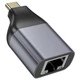 Адаптер переходник Hoco UA35 Type-C to RJ45 metal grey - изображение 3