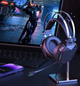 Игровые накладные наушники XO-GE-07 Static RGB Long mic USB+Dual 3.5mm, 2.2м, Черный - изображение 6