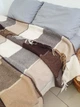 Плед Vladi Wool Cube шерстяной в клетку 170x210 см коричневый - изображение 8
