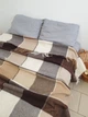 Плед Vladi Wool Cube шерстяной в клетку 170x210 см коричневый - изображение 6
