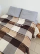 Плед Vladi Wool Cube шерстяной в клетку 170x210 см коричневый - изображение 7
