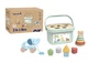 Деревянный развивающий набор 3в1 Tooky Toy: Каталка-слонёнок, Сортер с фигурами, Пирамидка-неваляшка - изображение 1
