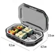 Влагозащитная пластиковая таблетница для лекарств на 6 отделений Pill Case органайзер - контейнер для витаминов и таблеток, 9.2х6.2х2.5 см, серая (100711015) - изображение 12
