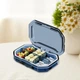 Влагозащитная пластиковая таблетница для лекарств на 6 отделений Pill Case органайзер - контейнер для витаминов и таблеток, 9.2х6.2х2.5 см, синяя (100712039) - изображение 2