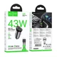 Зарядний автомобільний Hoco NZ16A (USB18W/PD30W) з кабелем Type-C to Lightning адаптер в машину, швидка зарядка для пристроїв Сірий - зображення 2