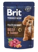 Корм вологий Brit Premium Fillets in Gravy Beef & Carrot для собак малих порід філе в соусі яловичина і морква 85 г (1111185861) - изображение 1