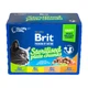 Влажный корм Brit Premium Cat Набор паучей семейная тарелка для стерилизованных кошек, ассорти 4 вкуса, 100 г х 12 шт - изображение 3