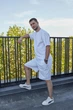 Мужской костюм шорты и футболка Kraya хлопок L-XL Белый - изображение 1