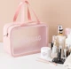 Водонепроницаемая розовая косметичка Washbag, органайзер для косметики 30*10*21 см - изображение 3